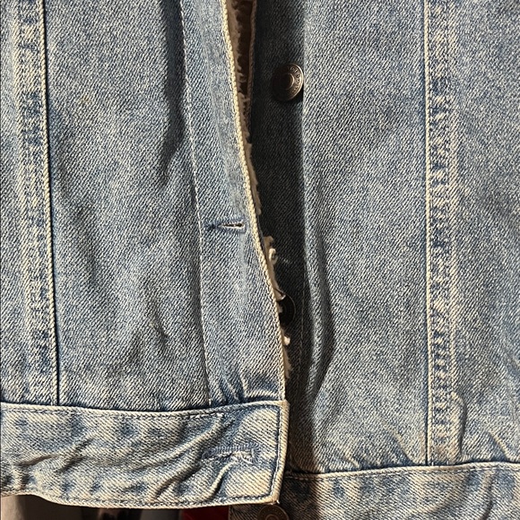 Topshop Cream Sherpa Lined Denim Jacket - Picture 5 of 12